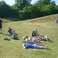 Lounging around at Orford Castle's Bailey, A BSCC Splinter Group Camping Weekend, Theberton, Suffolk - 11th August 2002