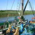 The Cygnet wherry on the river at Snape, A BSCC Splinter Group Camping Weekend, Theberton, Suffolk - 11th August 2002