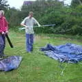 Bill packs a tent up, A BSCC Splinter Group Camping Weekend, Theberton, Suffolk - 11th August 2002