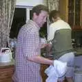 Marc and Apple do the washing up, Nigel and Jenny's Nosh-Up, Thrandeston, Suffolk - 18th August 2002