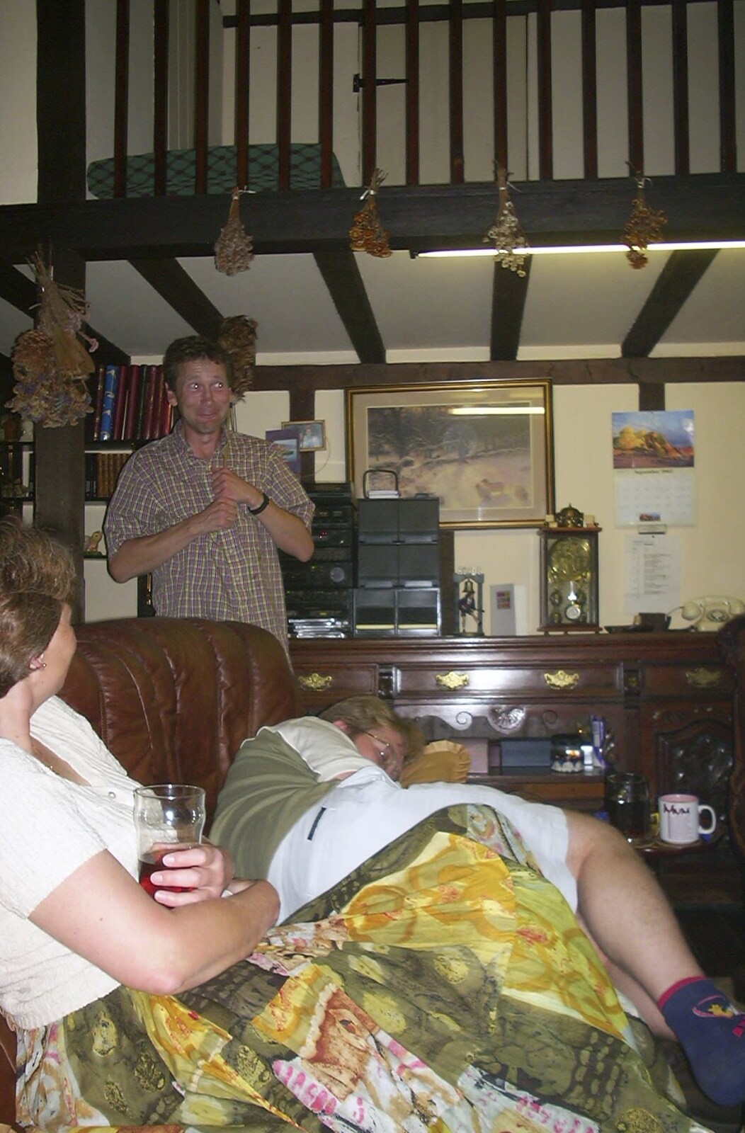 Marc has a sleep from Nigel and Jenny's Nosh-Up, Thrandeston, Suffolk - 18th August 2002