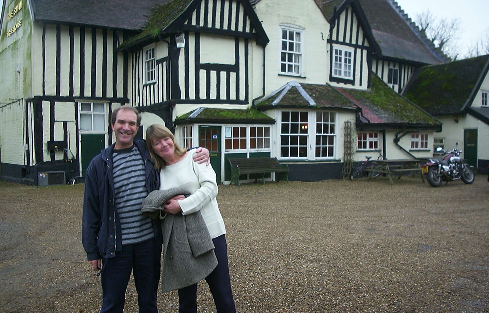 Mike and Mother outside the Hoxne Swan from Mother and Mike Visit, and Cat Photos, Brome, Suffolk - 1st September 2002