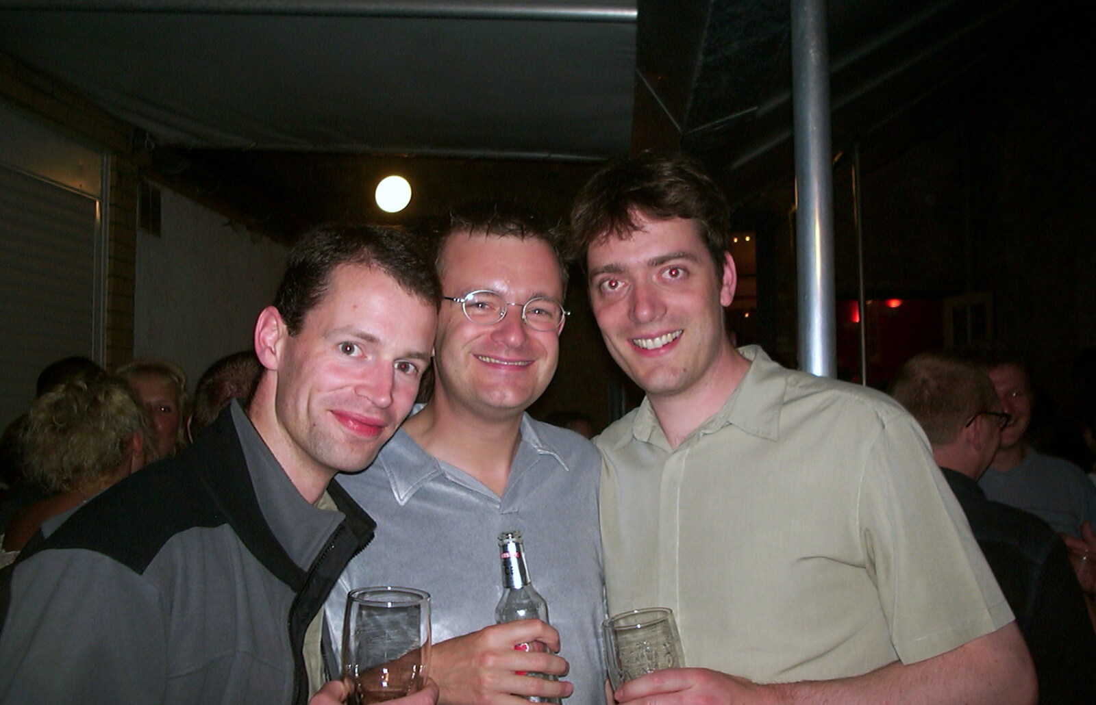 Steve, Nosher and Stef - the lads from Michelle's 3G Lab Birthday, The Mews, St. Ives, Cambridgeshire - 20th September 2002