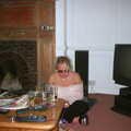 Michelle checks her phone, Michelle's 3G Lab Birthday, The Mews, St. Ives, Cambridgeshire - 20th September 2002