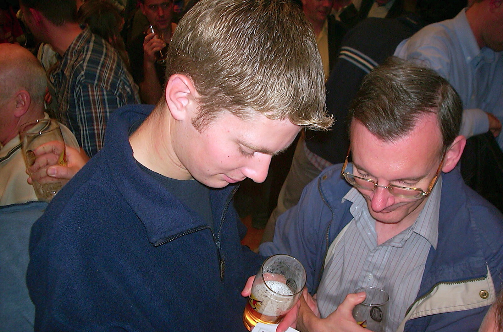 The Boy Phil and Peter look at something from The Norwich Beer Festival, St. Andrew's Hall, Norwich - 26th October 2002
