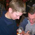 The Boy Phil and Peter look at something, The Norwich Beer Festival, St. Andrew's Hall, Norwich - 26th October 2002