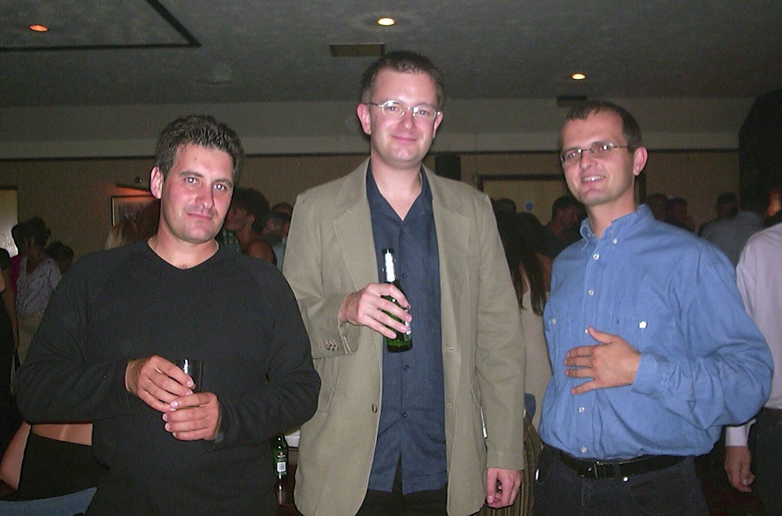 Alberto, Nosher and Ray from Arnewood School Class of '83 Reunion, Fawcett's Field, New Milton - 2nd November 2002