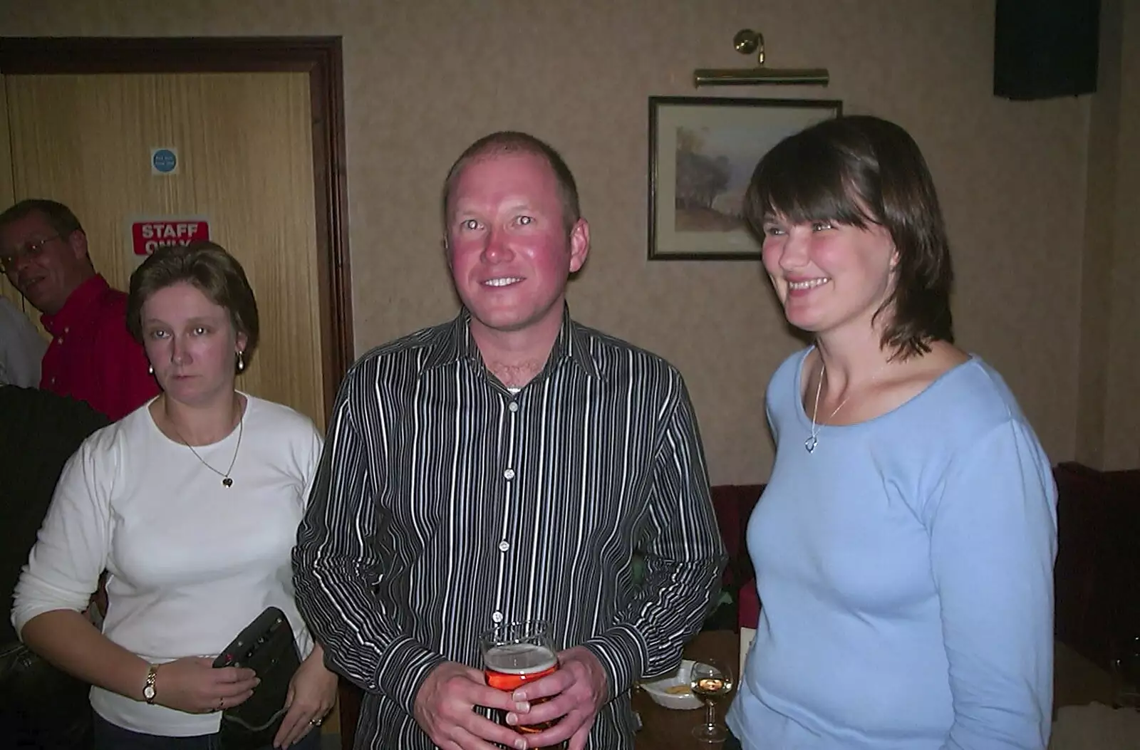 Christine and Mark Davidson, from Arnewood School Class of '83 Reunion, Fawcett's Field, New Milton - 2nd November 2002