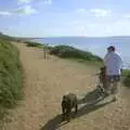 Hamish pushes Kira along the cliff top, Arnewood School Class of '83 Reunion, Fawcett's Field, New Milton - 2nd November 2002