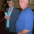 Colin and the charity representative, A BSCC Presentation, Brome Swan, Suffolk - 9th November 2002