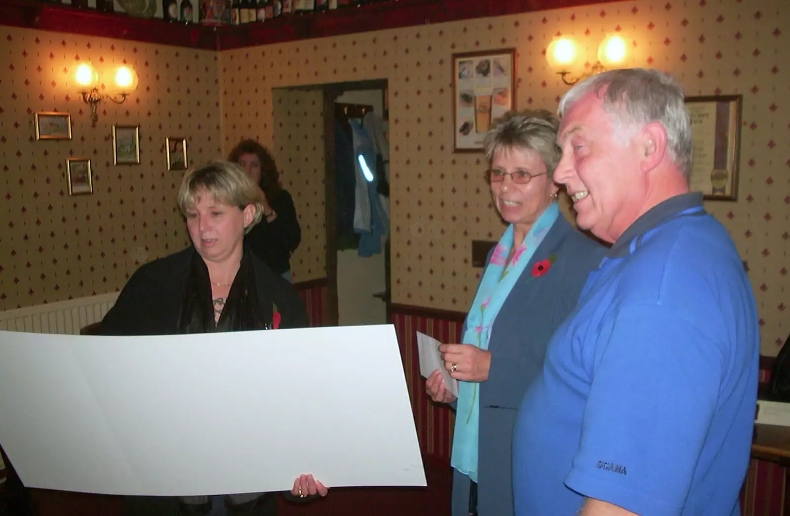 A massive novelty cheque is presented, from A BSCC Presentation, Brome Swan, Suffolk - 9th November 2002