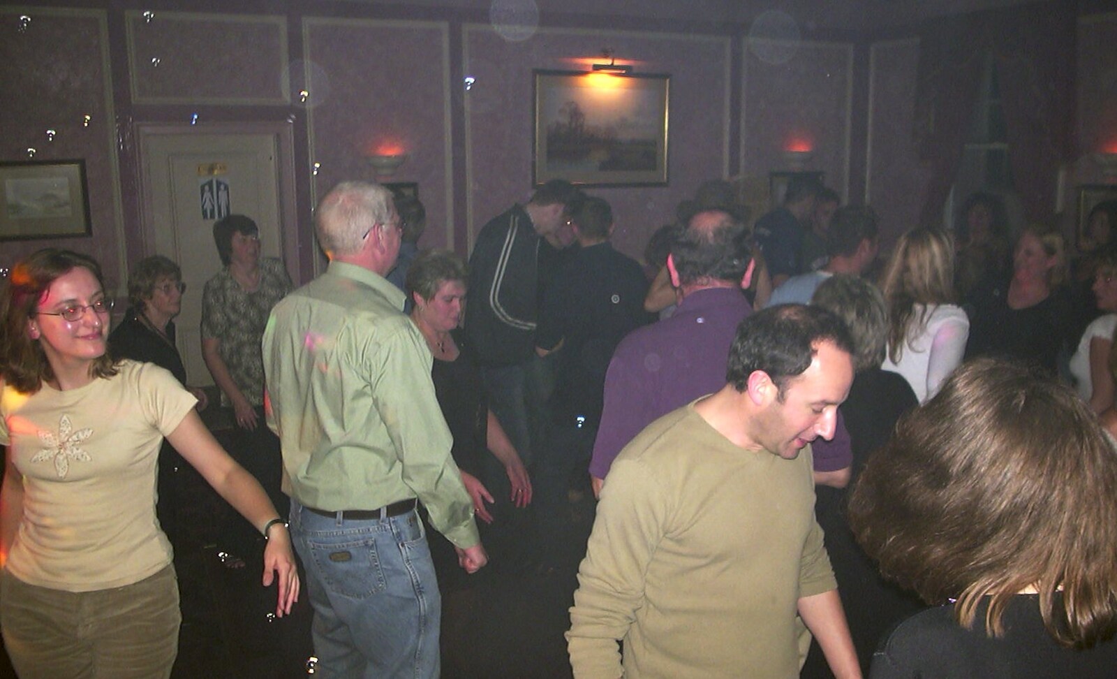 Dancing crowds from BSCC and The Cottage's Opening Night, Thorpe St. Andrew, Norwich - 15th November 2002