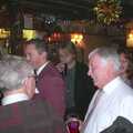 Colin chats to Bomber Langdon, The BSCC Christmas Dinner, Brome Swan, Suffolk - 10th December 2002