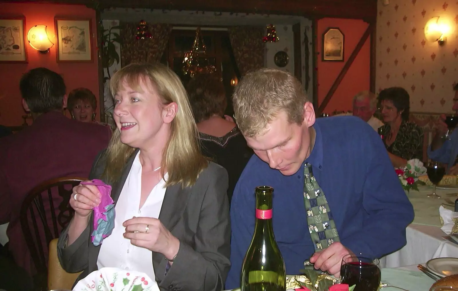 Carolyn and Bill, from The BSCC Christmas Dinner, Brome Swan, Suffolk - 10th December 2002