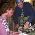 Bill helps tidy up, The BSCC Christmas Dinner, Brome Swan, Suffolk - 10th December 2002