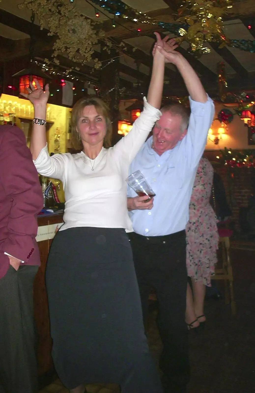 Anne and John Willy do some dancing, from The BSCC Christmas Dinner, Brome Swan, Suffolk - 10th December 2002