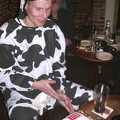 Bill's 35th Birthday, The Swan Inn, Brome - 14th December 2002, Bill considers Karate-chopping the cake