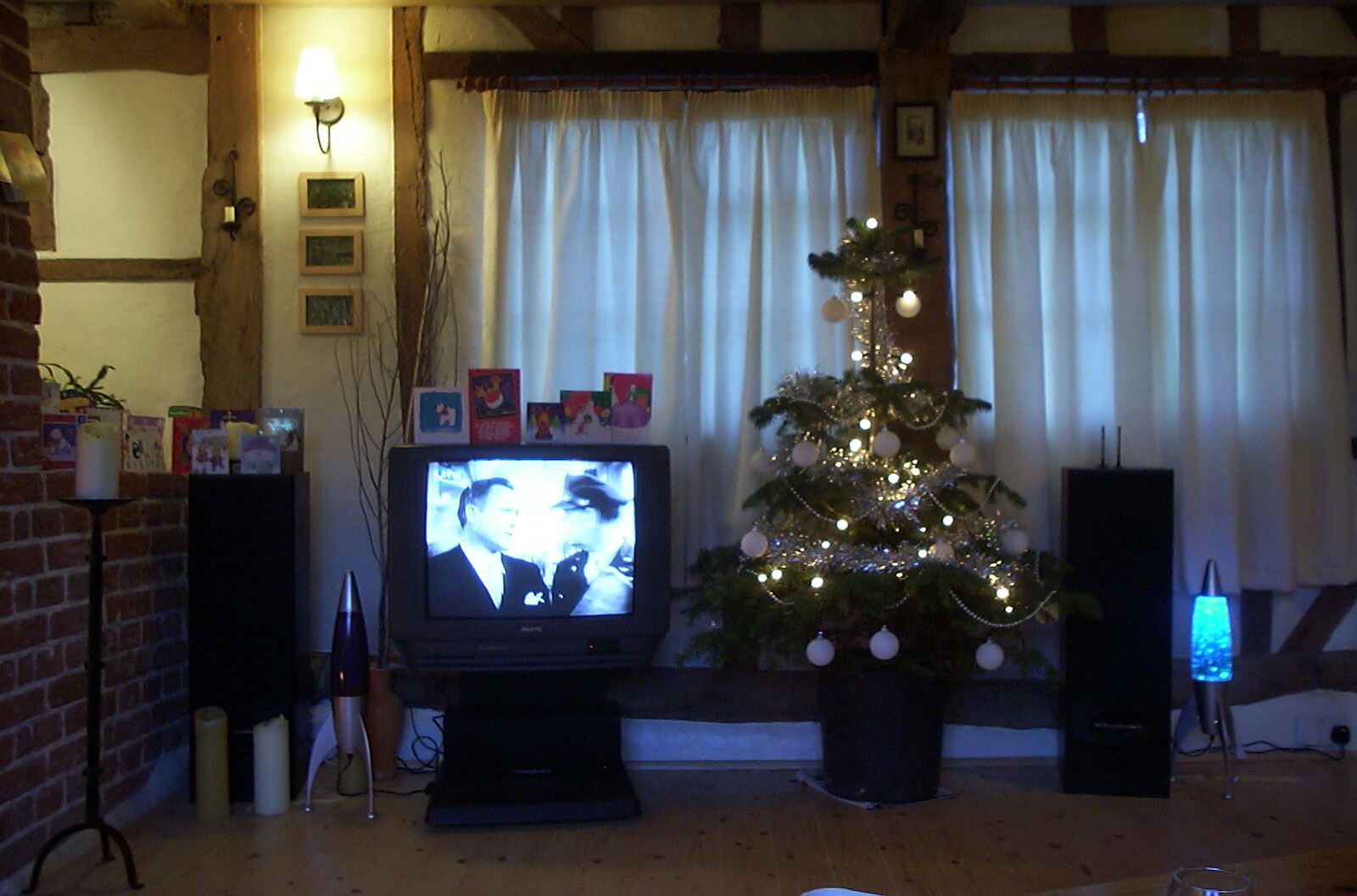 There's some Christmas TV on the box from The House in Snow and a Carburettor, Brome, Suffolk - 20th December 2002
