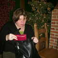 Sis hauls her purse out, The House in Snow and a Carburettor, Brome, Suffolk - 20th December 2002