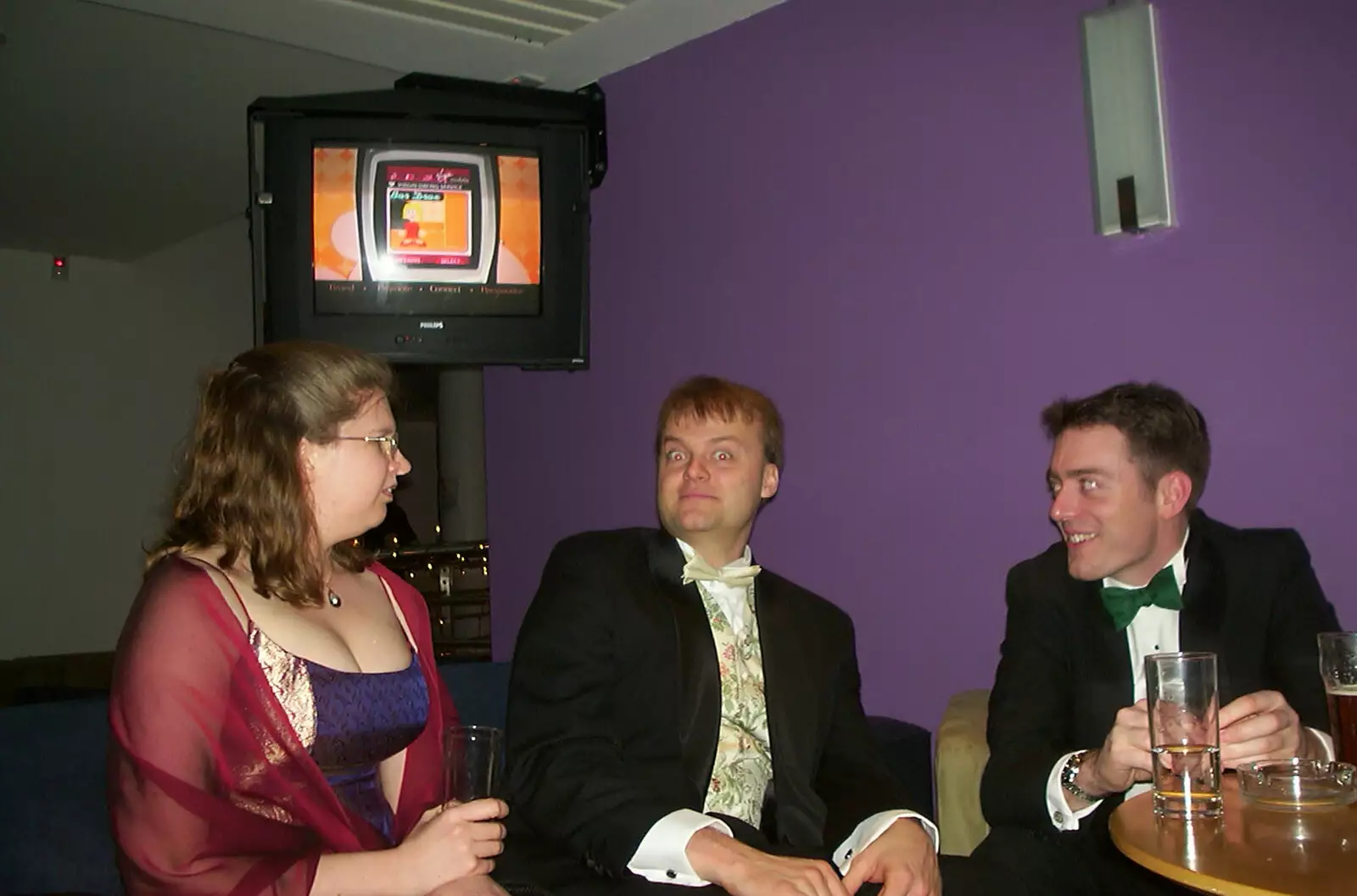 Liz, Nick and Stef, from 3G Lab Christmas Party, Q-Ton Centre, Cambridge - 23rd December 2002