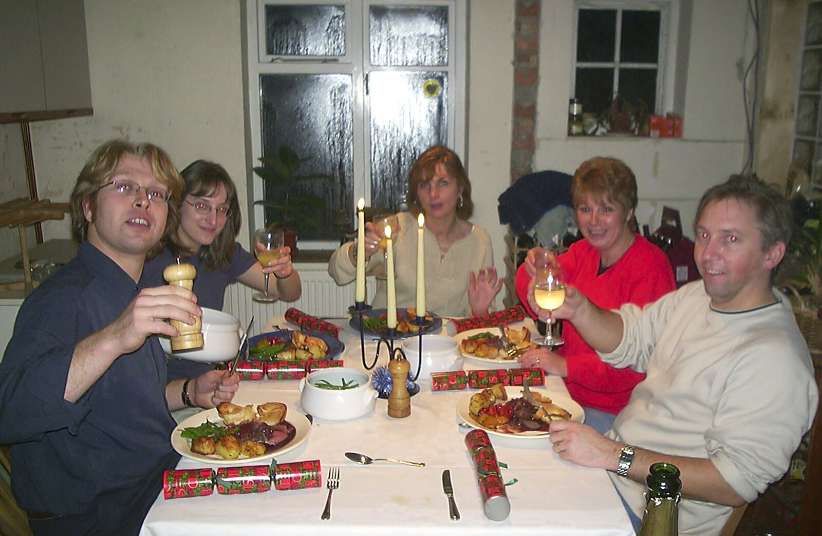 It's Christmas lunch from Christmas Day at Nosher's, Brome, Suffolk - 25th December 2002