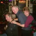 John Willy does a Nigel and Jenny sandwich, New Year's Eve at the Swan Inn, Brome, Suffolk - 31st December 2002