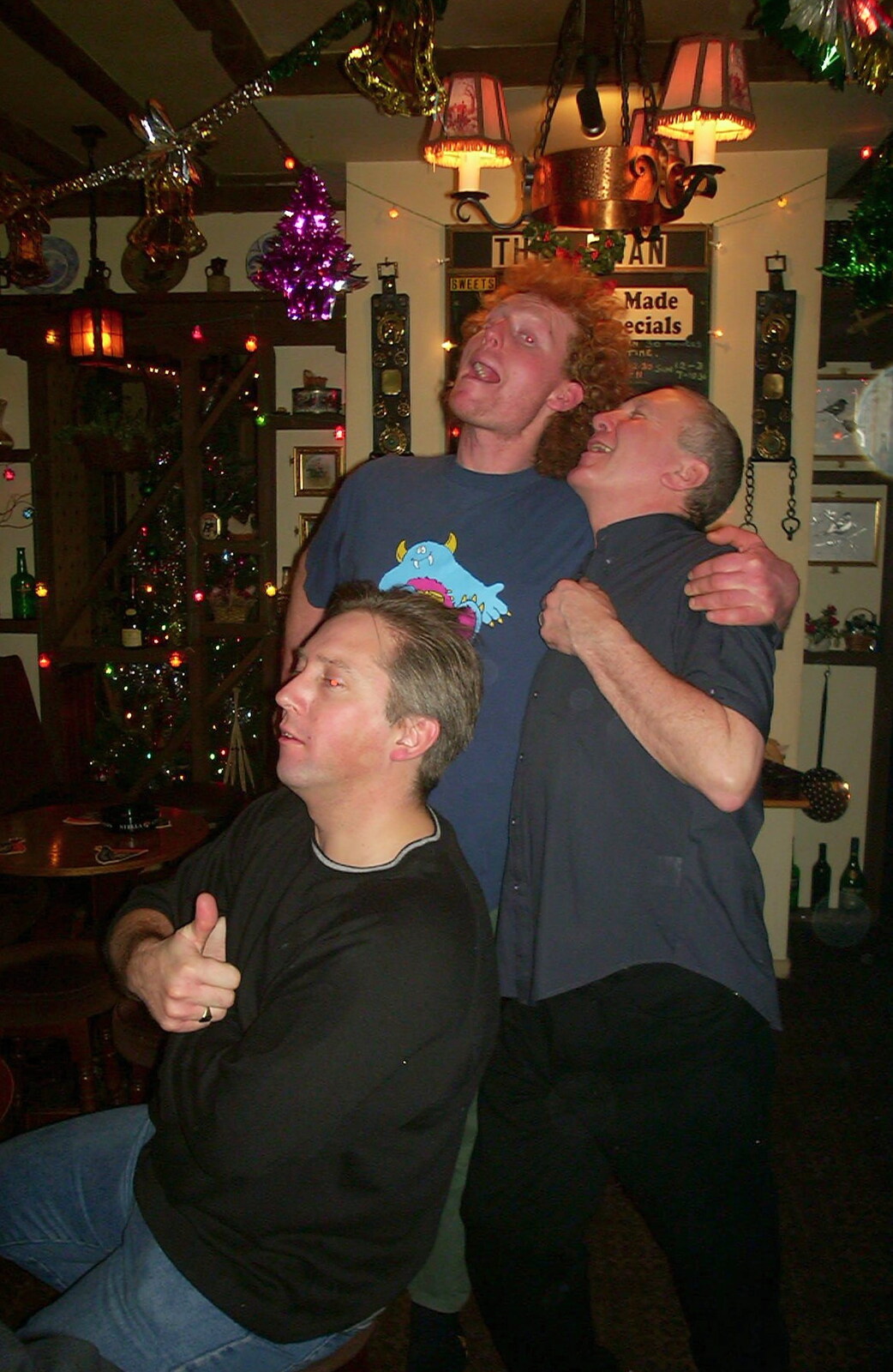 New Year's Eve at the Swan Inn, Brome, Suffolk - 31st December 2002: Wavy and John Willy have a sing