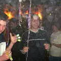 Smoke is in the air as all the poppers go off, New Year's Eve at the Swan Inn, Brome, Suffolk - 31st December 2002