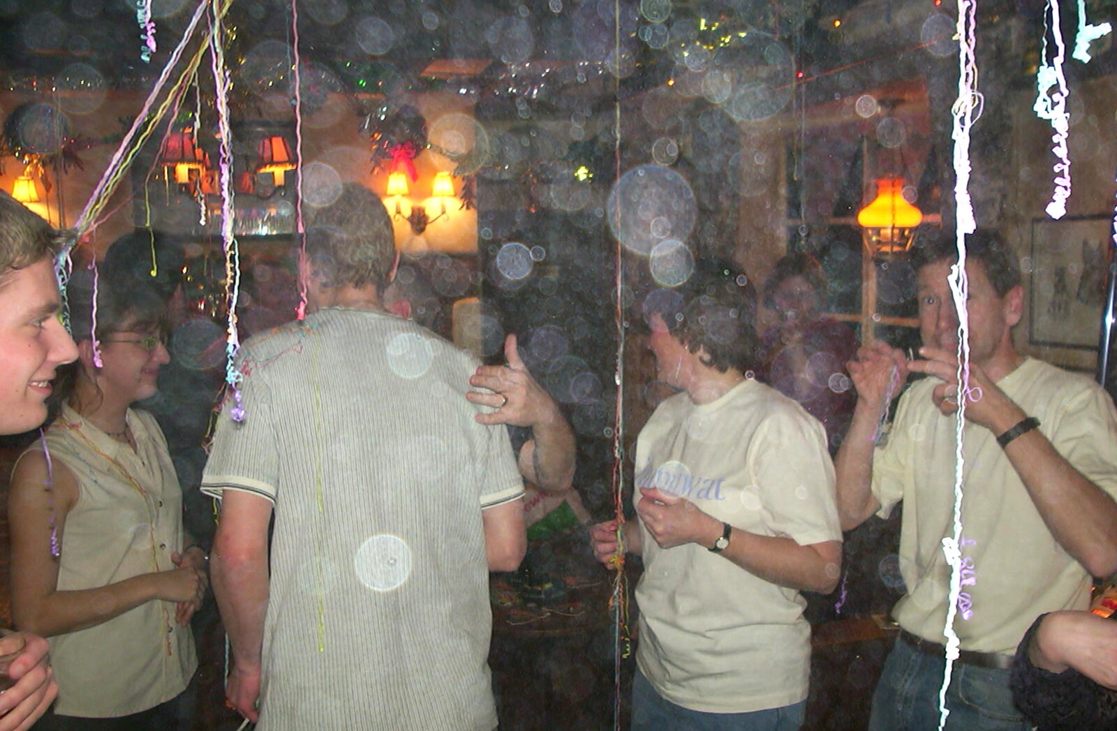 New Year's Eve at the Swan Inn, Brome, Suffolk - 31st December 2002: Party popper action
