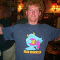2002 Wavy shows off his 'beer monster' tee shirt