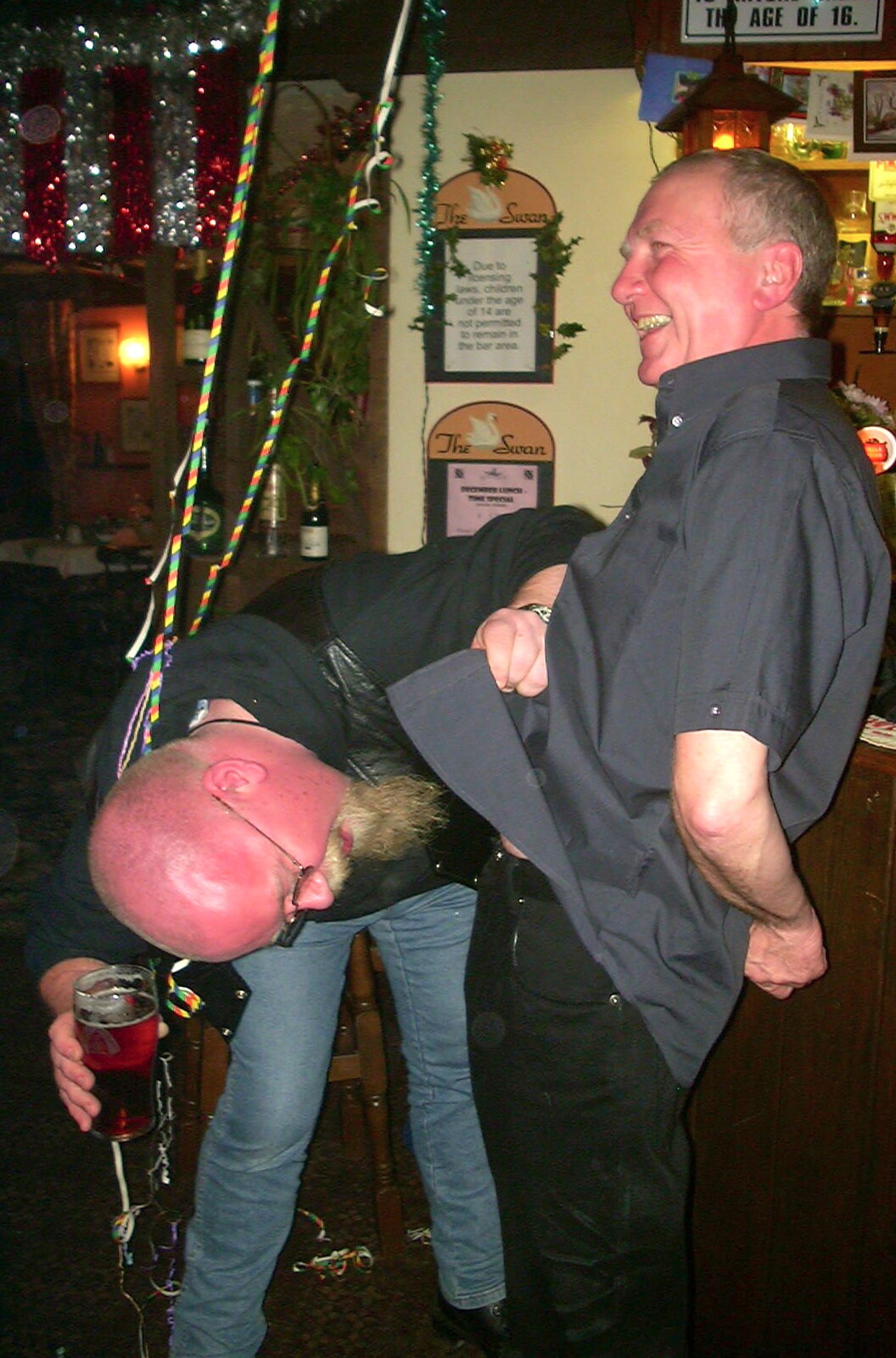New Year's Eve at the Swan Inn, Brome, Suffolk - 31st December 2002: John Willy gets inspacted