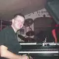 Sitting at the keyboards, waiting for the gig, The BBs at The Cider Shed, Banham, Norfolk - 19th January 2003