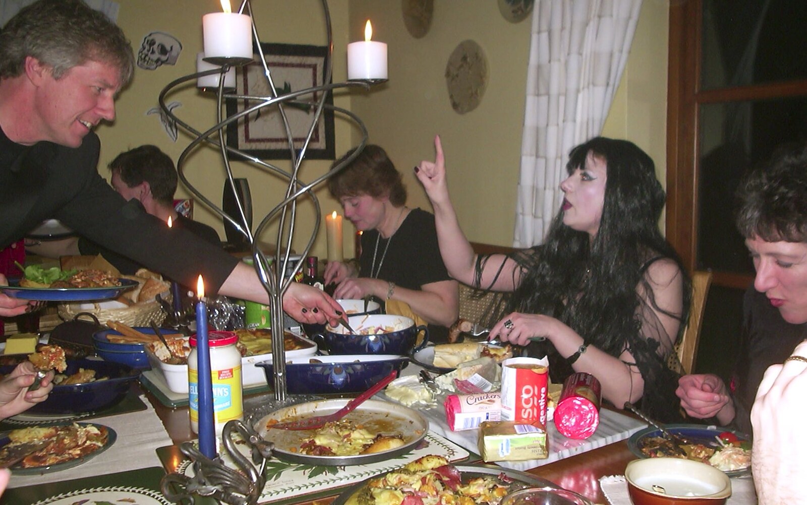 A table full of food from Anne's Gothic Night, Thorndon - 25th January 2003