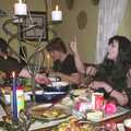 A table full of food, Anne's Gothic Night, Thorndon - 25th January 2003