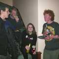 Paul and Claire are on the stairs, Anne's Gothic Night, Thorndon - 25th January 2003