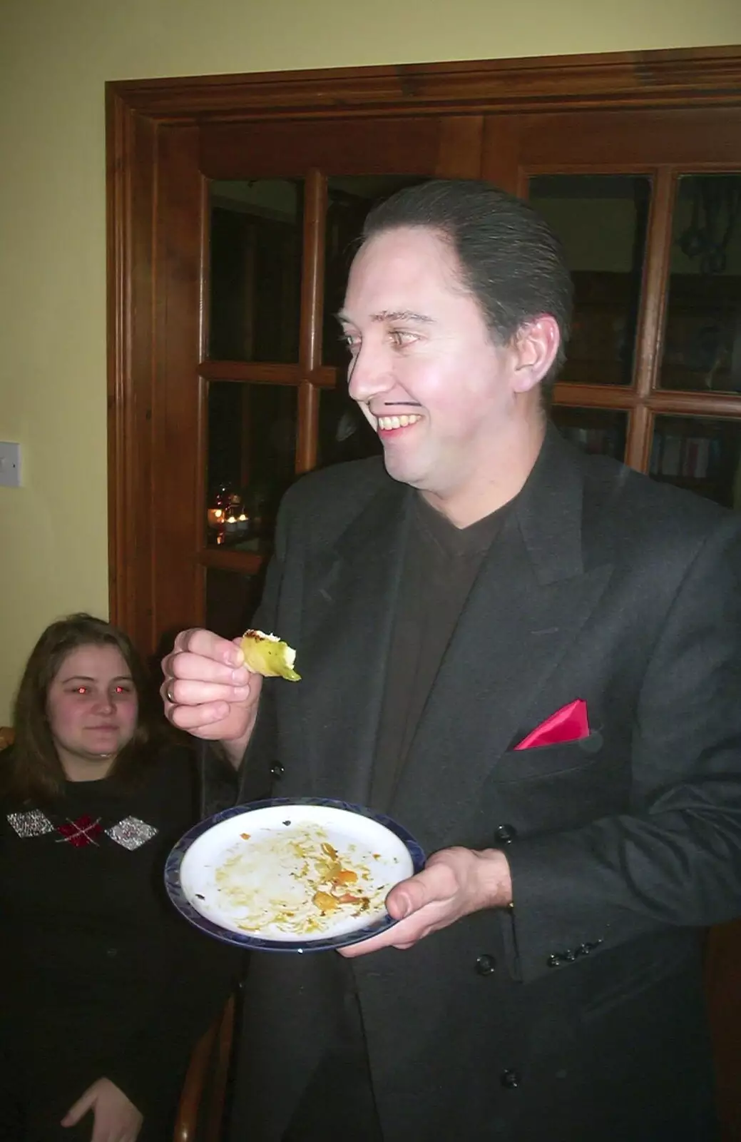 Nigel has come as Gomez Addams, from Anne's Gothic Night, Thorndon - 25th January 2003