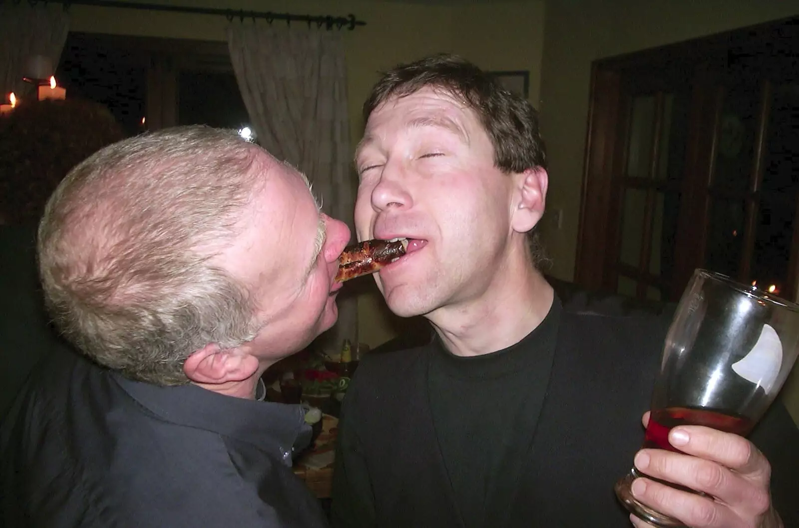 John Willy and Apple play Pass the Sausage, from Anne's Gothic Night, Thorndon - 25th January 2003