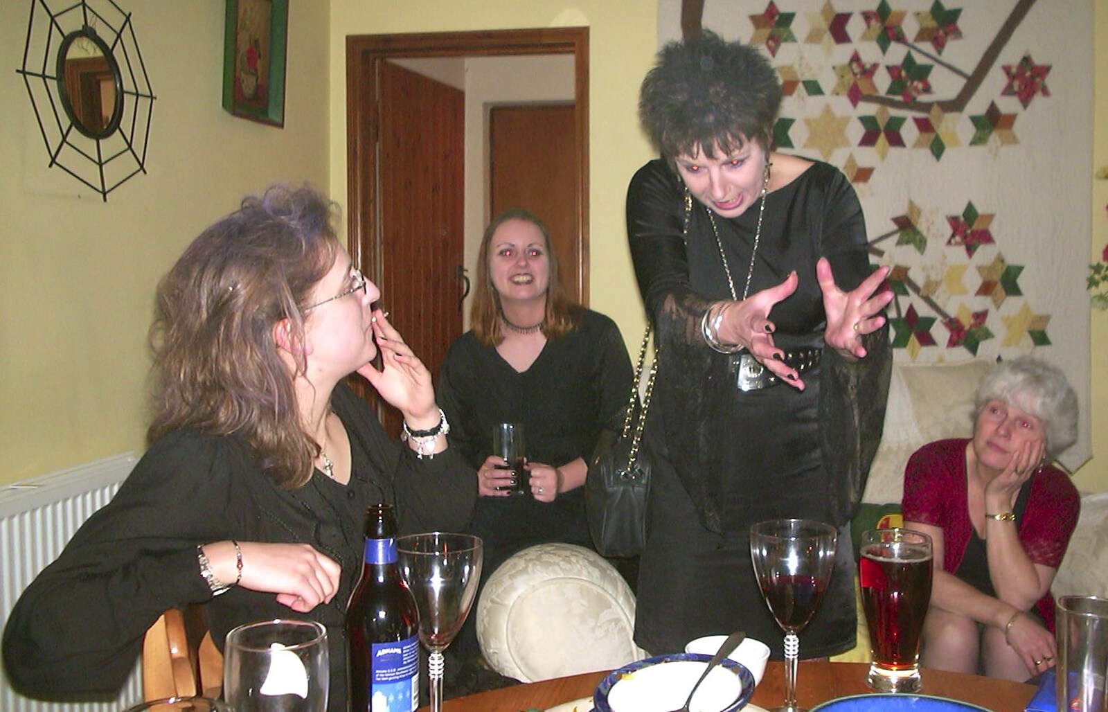 Jenny gets all animated from Anne's Gothic Night, Thorndon - 25th January 2003