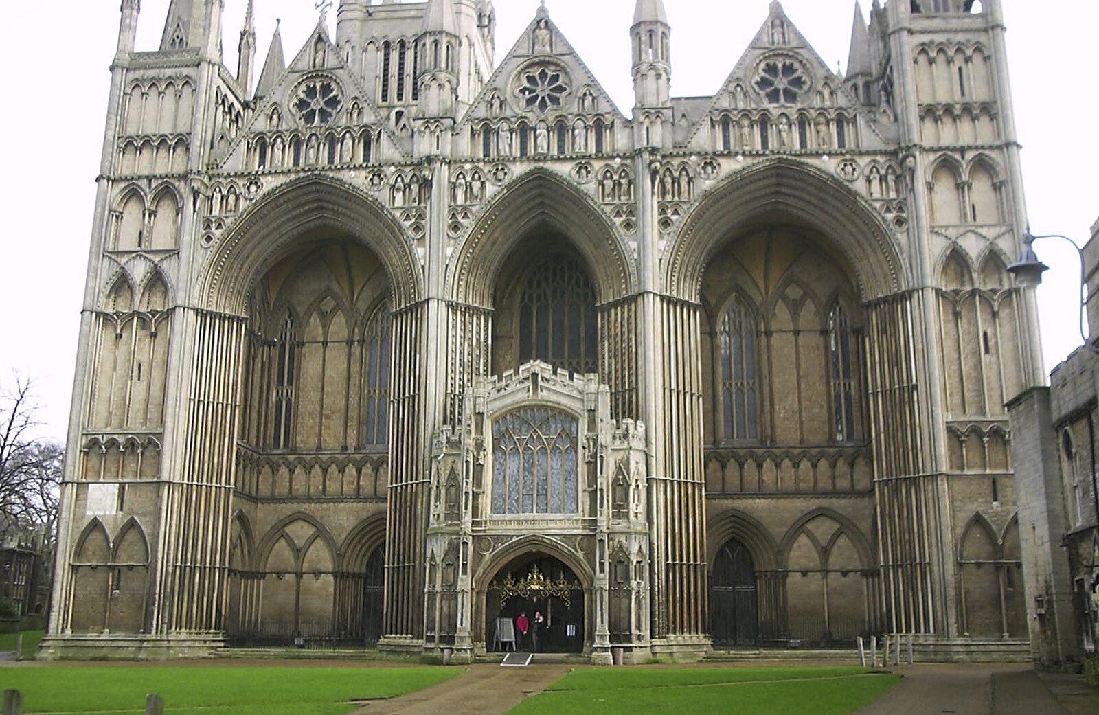 The impressive portico of Peterborough Cathedral from Longview, Easyworld and Peterborough Cathedral, Cambridgeshire - 10th February 2003