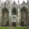 The impressive portico of Peterborough Cathedral, Longview, Easyworld and Peterborough Cathedral, Cambridgeshire - 10th February 2003