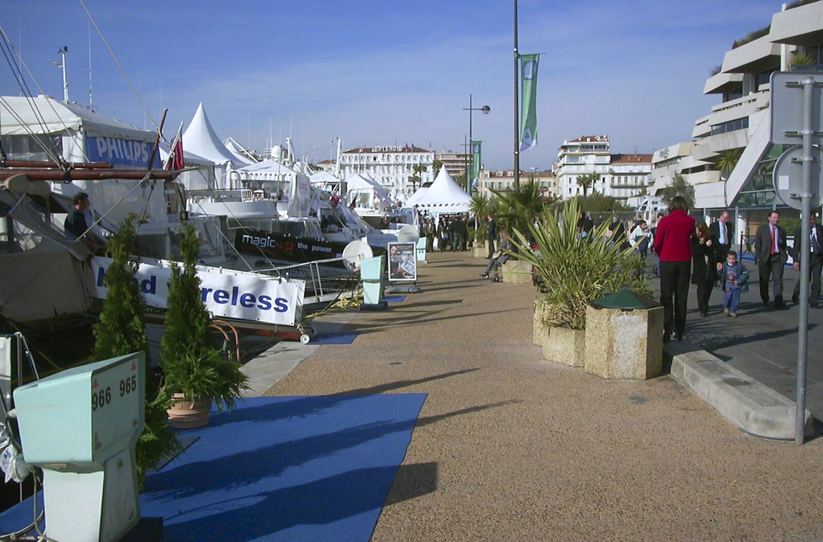 On the marina from 3G Lab at the 3GSM Conference, Cannes, France - 17th February 2003