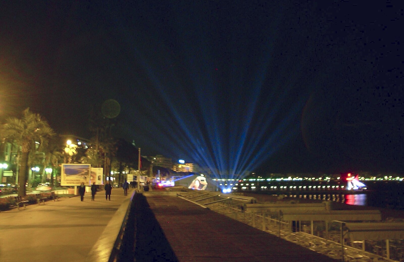 Spotlights on the Croisette from 3G Lab at the 3GSM Conference, Cannes, France - 17th February 2003