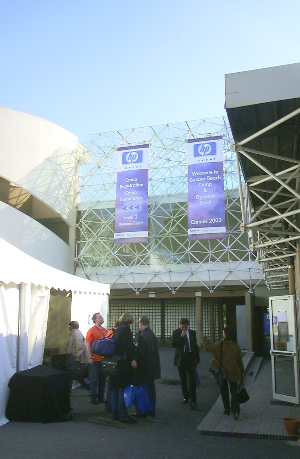 The entrance to HP's Bazaar from 3G Lab at the 3GSM Conference, Cannes, France - 17th February 2003