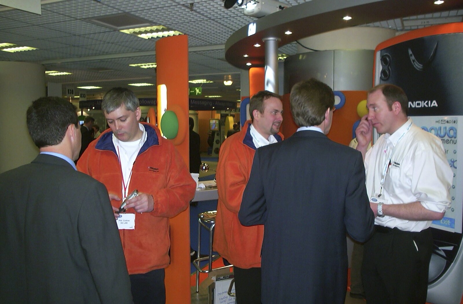 Phil, Peter Knowles and Russell talk to punters from 3G Lab at the 3GSM Conference, Cannes, France - 17th February 2003
