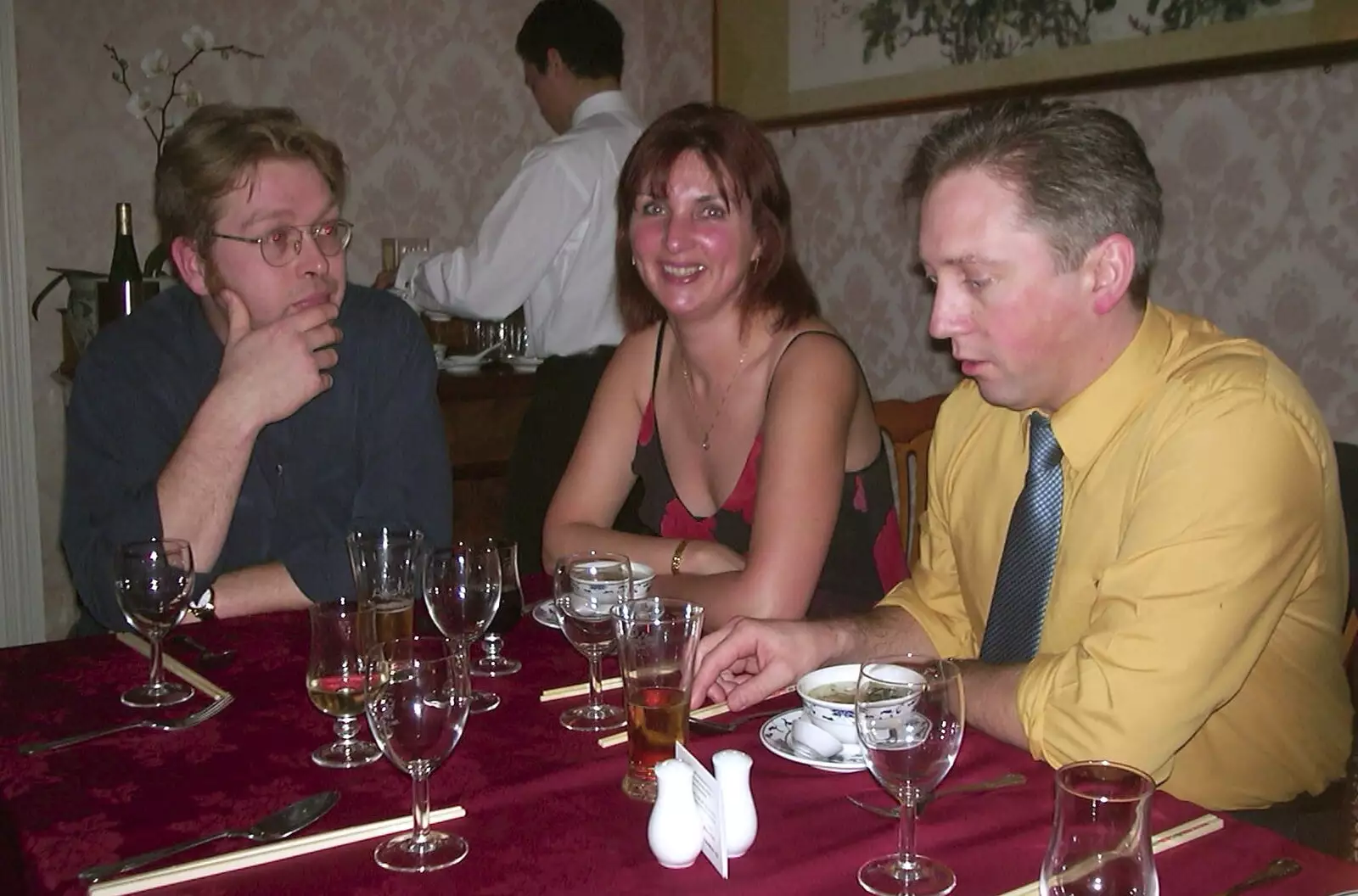 Marc, Anne and Nigel, from Anne's Satis House Night, Yoxford, Suffolk - 11th March 2003