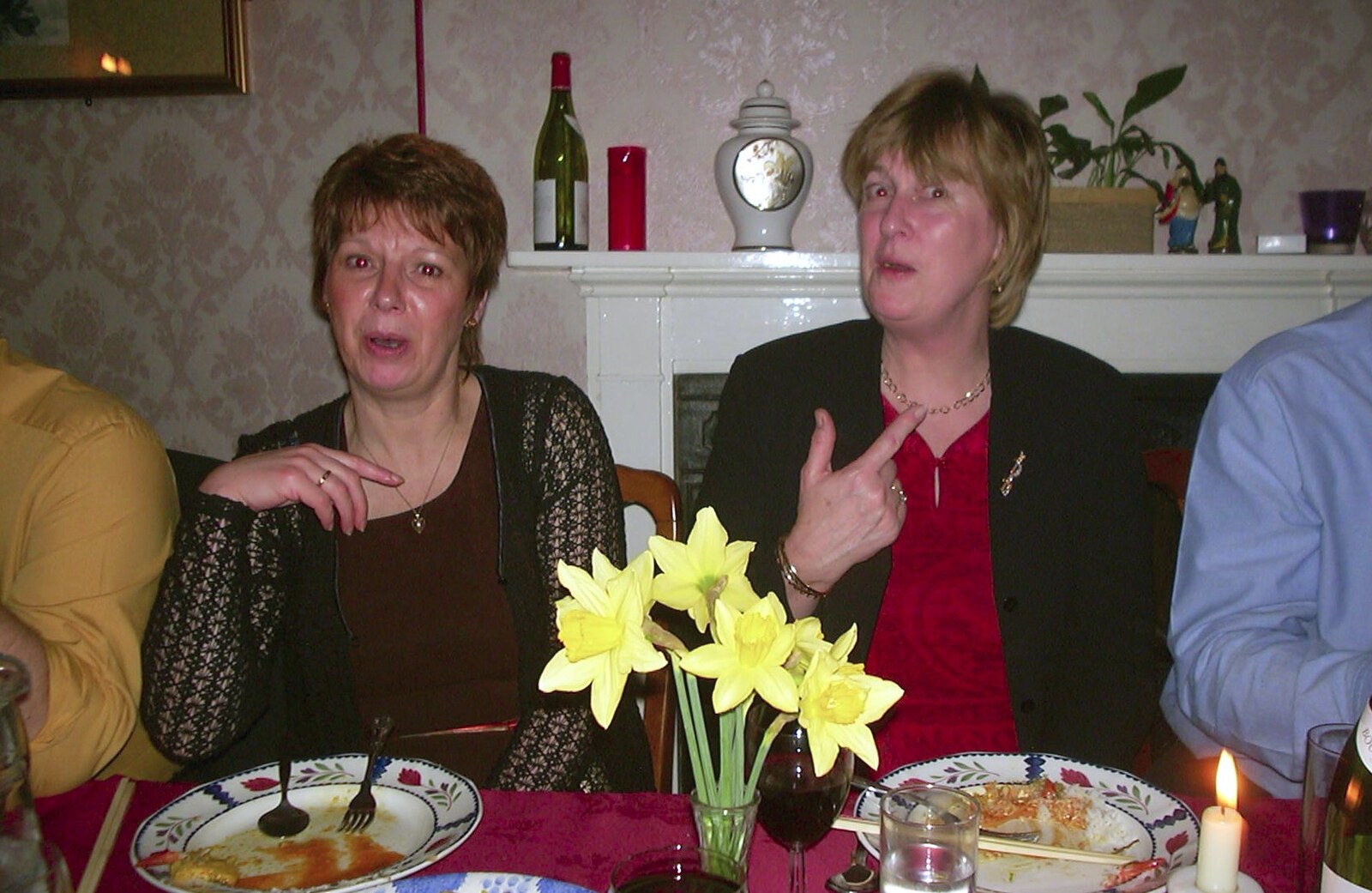 Jenny and someone from Anne's Satis House Night, Yoxford, Suffolk - 11th March 2003