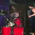 Jo stands in front of the drum kit, The BBs at Eye Town Hall, Eye, Suffolk - 21st March 2003