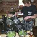 Jenny's on sauce duty, Carolyn on Sunday, Wymondham, Norfolk - 23rd March 2003