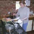 Carolyn on Sunday, Wymondham, Norfolk - 23rd March 2003, Carolyn gets lunch sorted