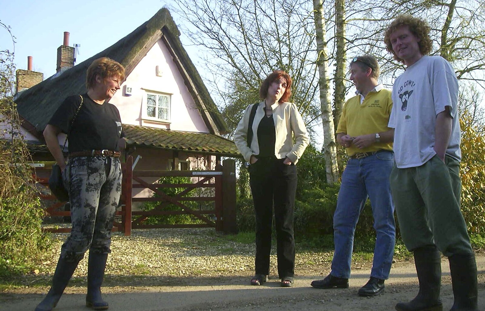 Jenny, Anne, Nigel and Wavy hang around from Carolyn on Sunday, Wymondham, Norfolk - 23rd March 2003